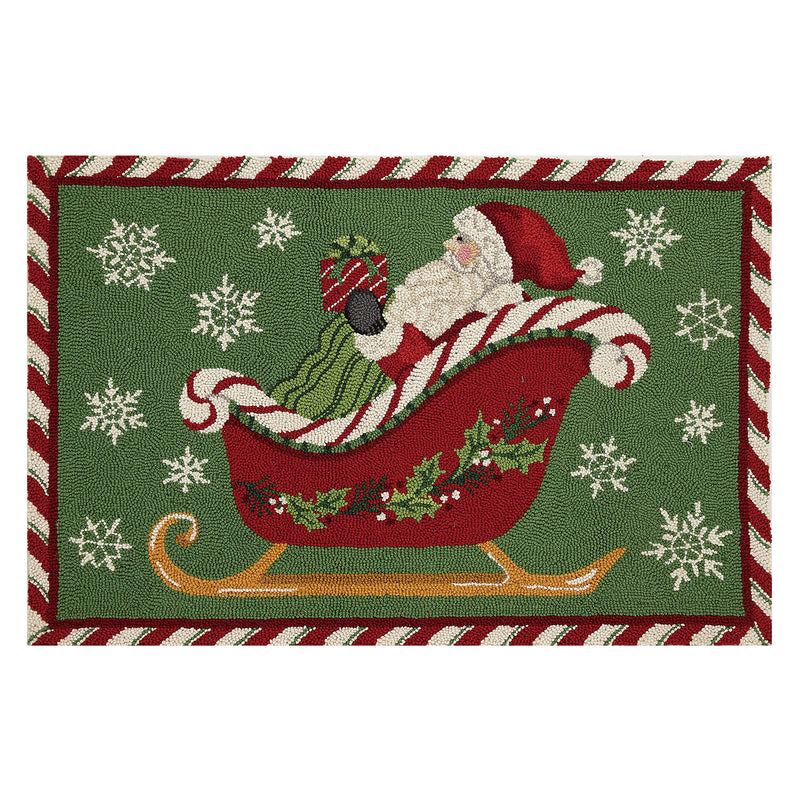 Santa Sleigh Hook Rug