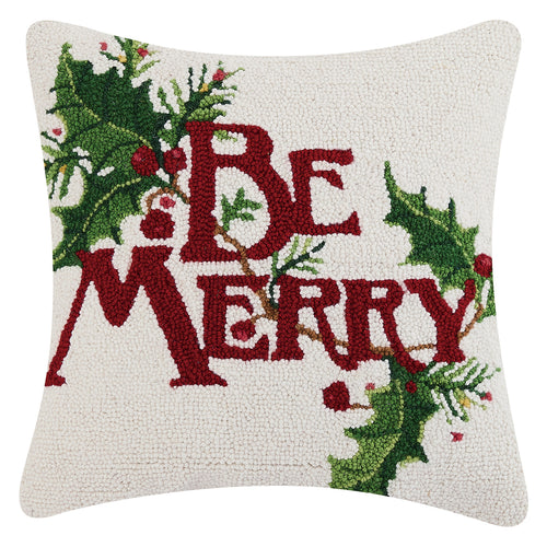 Be Merry Hook Throw Pillow