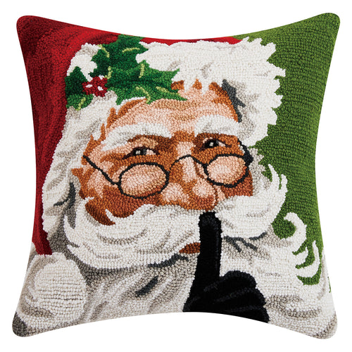 Santa Shhh Hook Throw Pillow