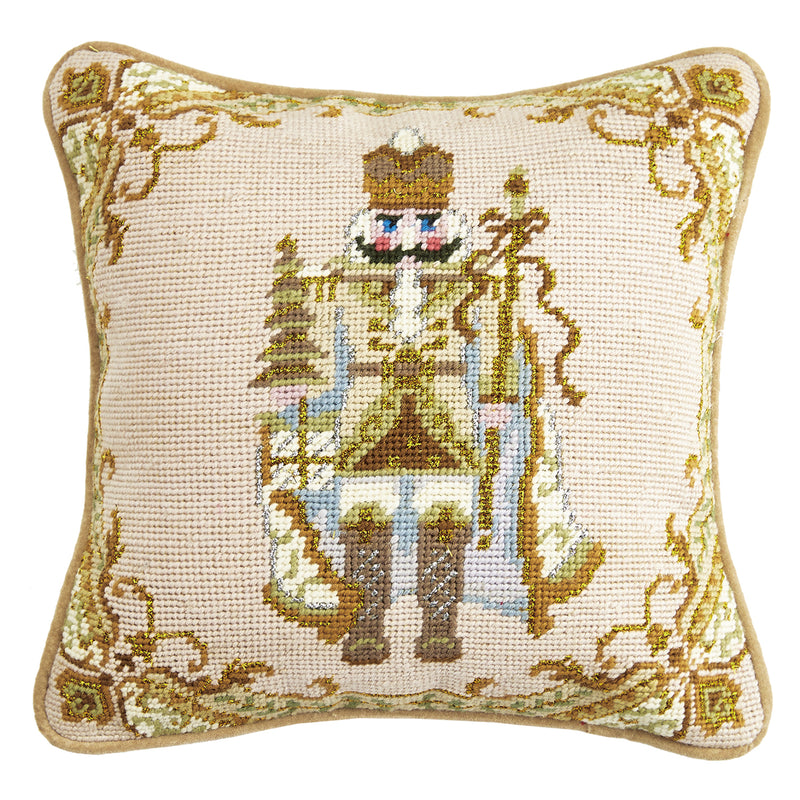 Nutcracker Needlepoint Throw Pillow