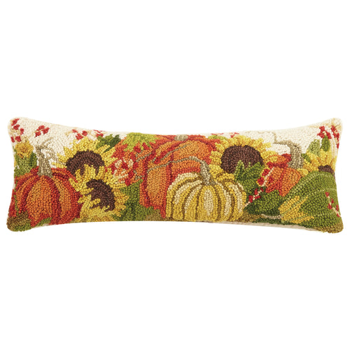 Pumpkins and Sunflowers Hook Throw Pillow