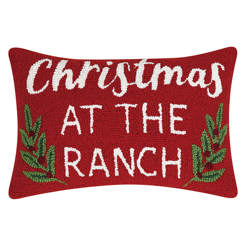 Christmas At The Ranch Hook Throw Pillow