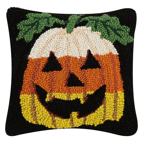 Candy Corn Hook Throw Pillow