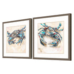 Wang Blue and Red Crab Framed Art Set of 2