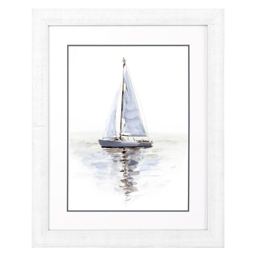 Barnes Mirrored Sailboat II Framed Art