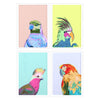 PI Studio Friendly Parrots Framed Art Set of 4