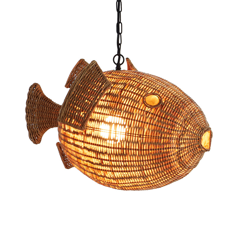 Jonathan Adler Wicker Blowfish Pendant