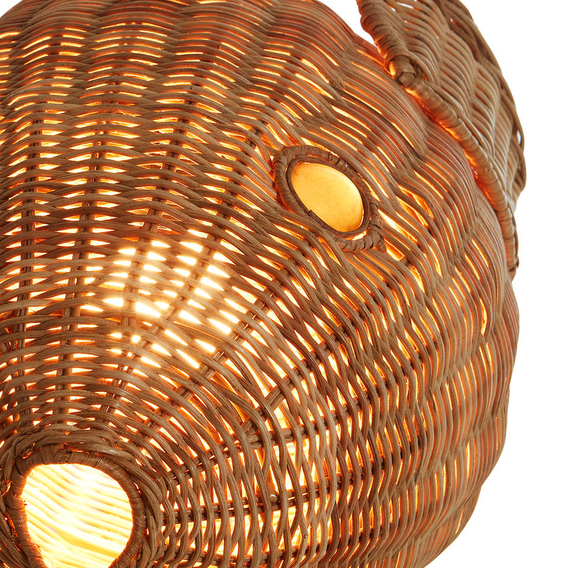 Jonathan Adler Wicker Blowfish Pendant