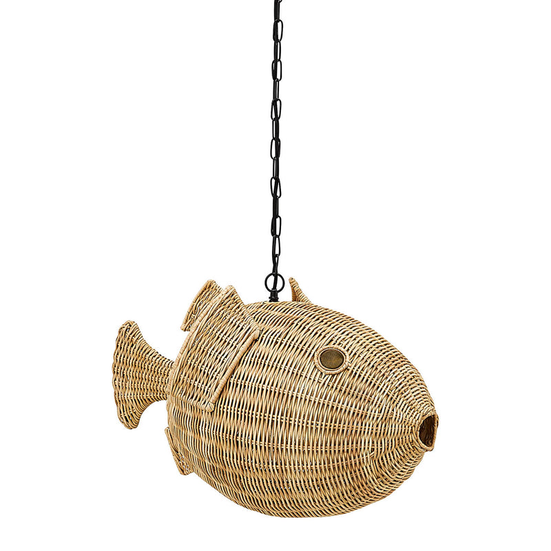 Jonathan Adler Wicker Blowfish Pendant