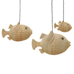 Jonathan Adler Wicker Blowfish Pendant