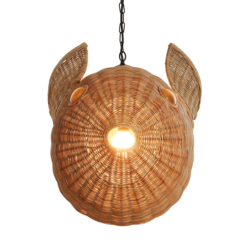 Jonathan Adler Wicker Blowfish Pendant