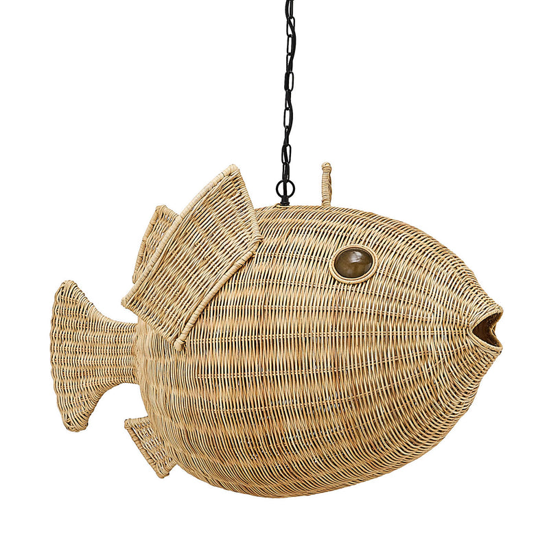 Jonathan Adler Wicker Blowfish Pendant