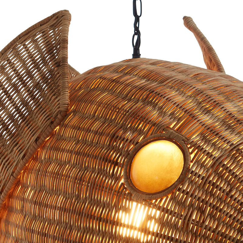 Jonathan Adler Wicker Blowfish Pendant