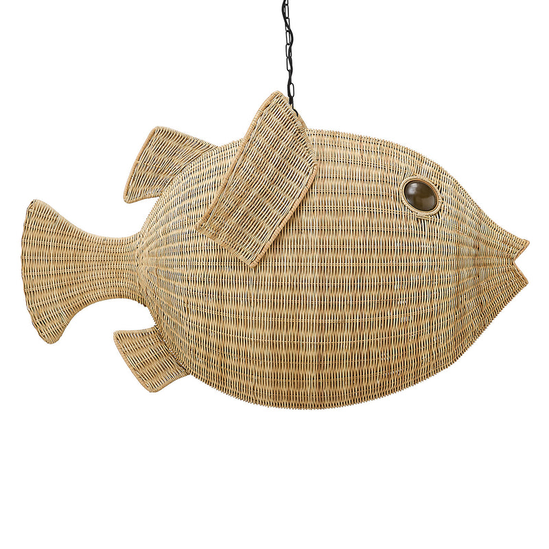 Jonathan Adler Wicker Blowfish Pendant