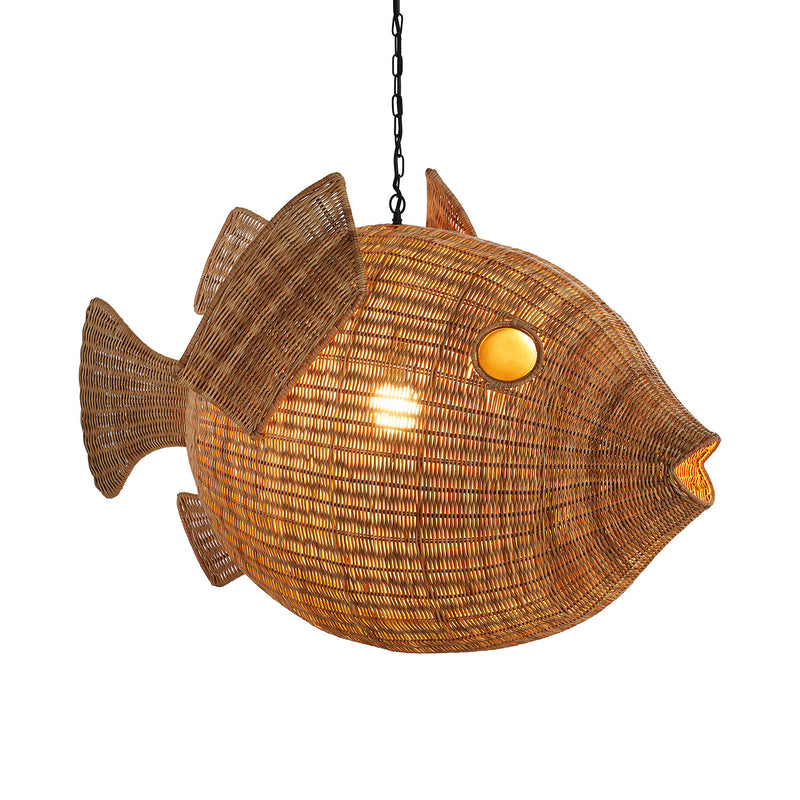 Jonathan Adler Wicker Blowfish Pendant