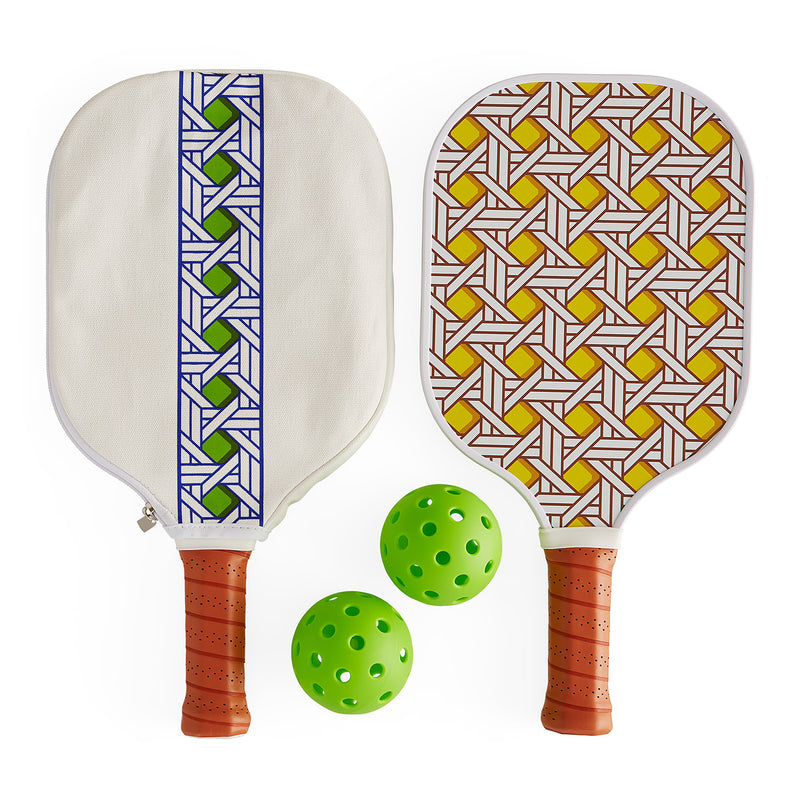 Jonathan Adler Basketweave Pickleball Set