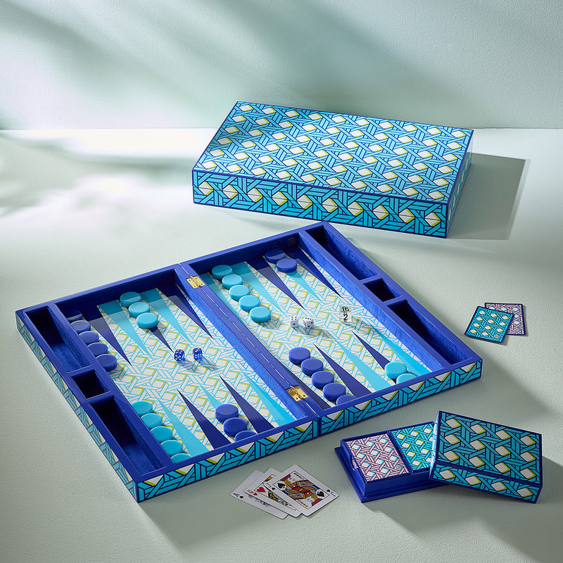 Jonathan Adler Basketweave Backgammon Set