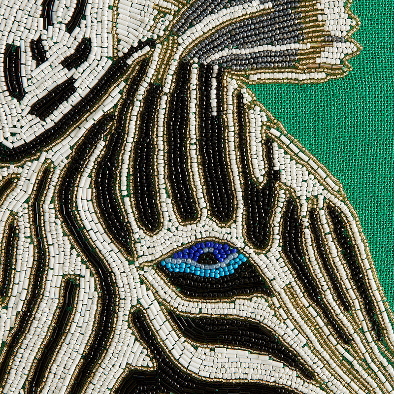 Jonathan Adler Zebra Beaded Artwork