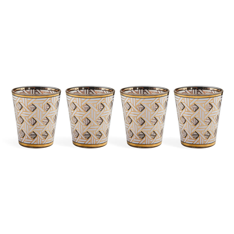 Jonathan Adler Basketweave Glassware Set of 4