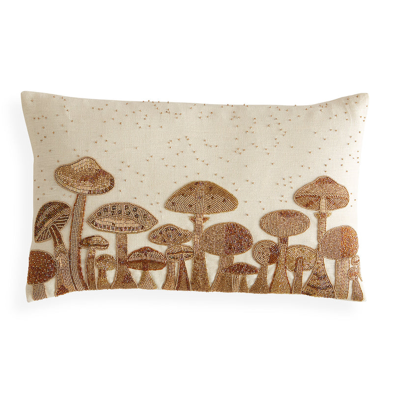 Jonathan Adler Botanist Mushroom Field Beaded Pillow