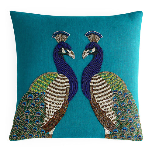 Jonathan Adler Peacock Beaded Pillow