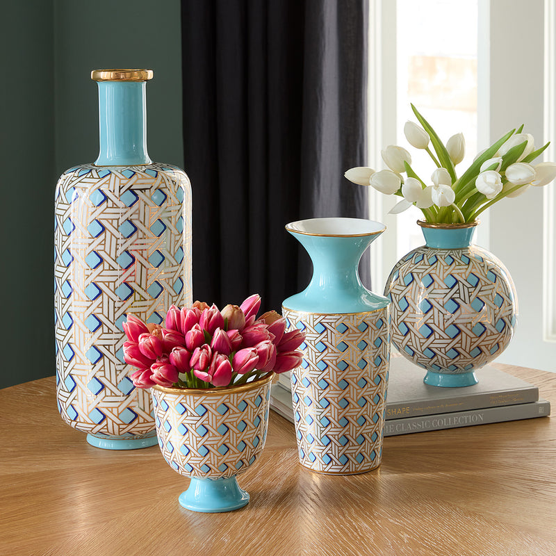 Jonathan Adler Basketweave Round Vase