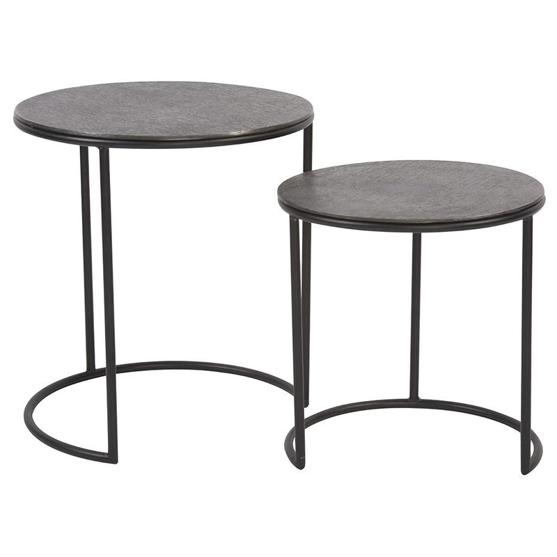 Metal Round Nesting Table Set of 2