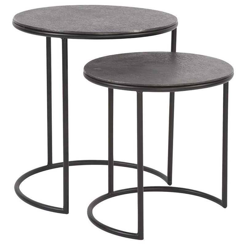 Metal Round Nesting Table Set of 2