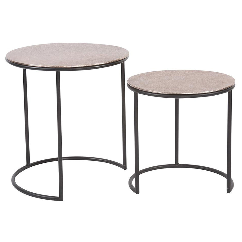 Metal Round Nesting Table Set of 2