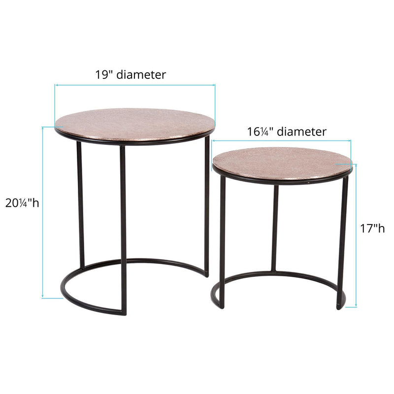 Metal Round Nesting Table Set of 2