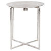 Raw Silver Spiral Top Accent Table