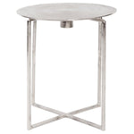 Raw Silver Spiral Top Accent Table