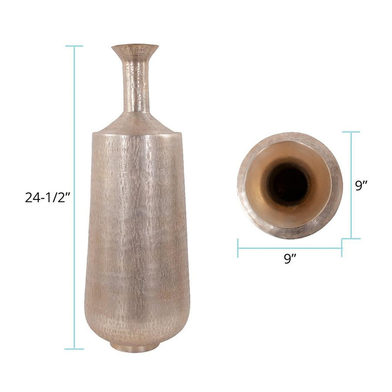 Large Etched Crossways Flared Neck Vase