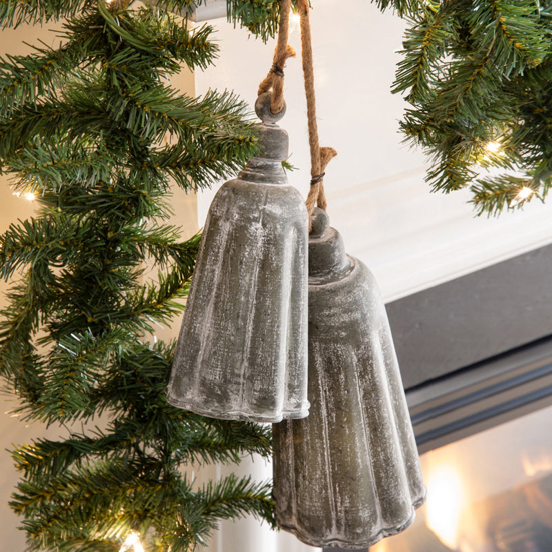 Galvanized Holiday Bell Set of 2