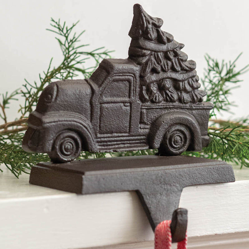 Cast Iron Truck with Tree Stocking Holder