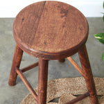 Vintage-Inspired Polished Wooden Stool