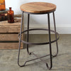 Industrial Wood Top Stool