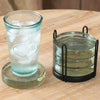 Blocked Glass Coasters & Holder