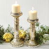 Mercury Glass Pillar Candle Holder Set of 2