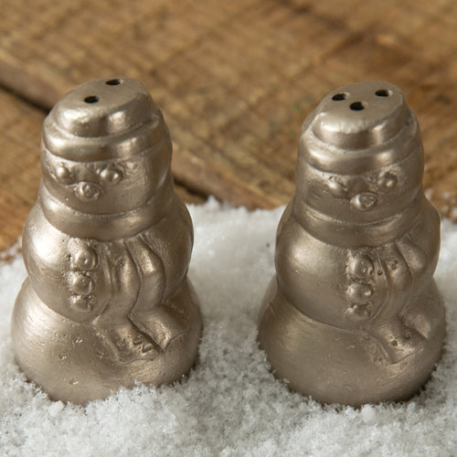 Polished Snowmen Salt and Pepper Shakers