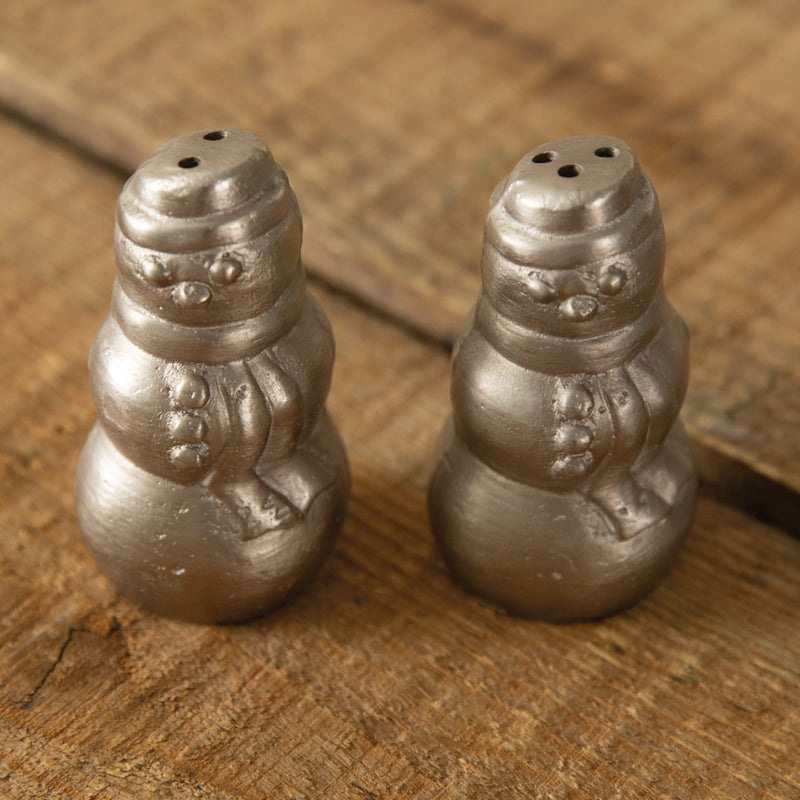 Polished Snowmen Salt and Pepper Shakers