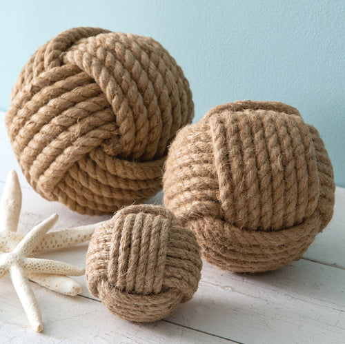 Nautical Rope Ball Set of 3