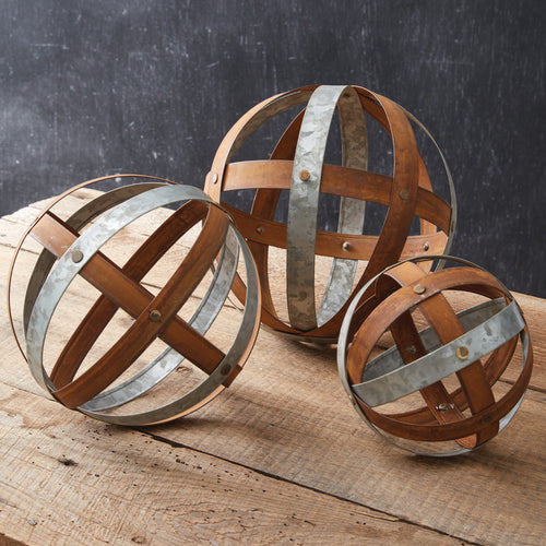 Decorative Mixed Metal Ball Set of 3