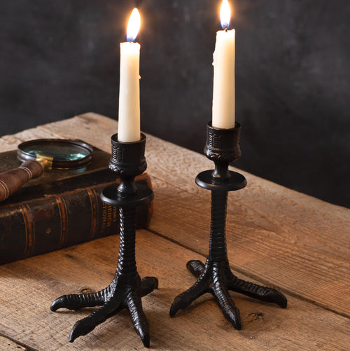 Crows Feet Taper Candle Holder Set of 2