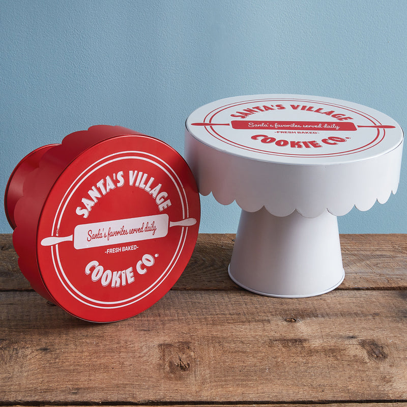 Santa's Village Cookie Co Dessert Stand Set of 2