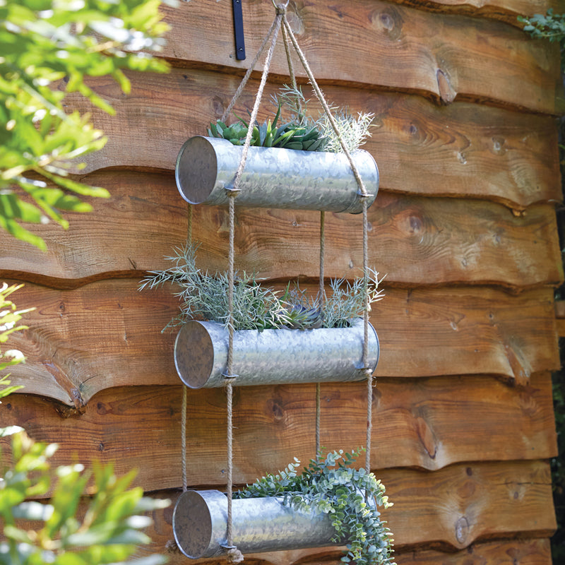 Three-Tier Galvanized Hanging Planter