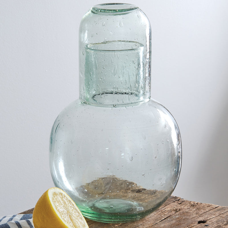 Recycled Glass Bedside Carafe Set