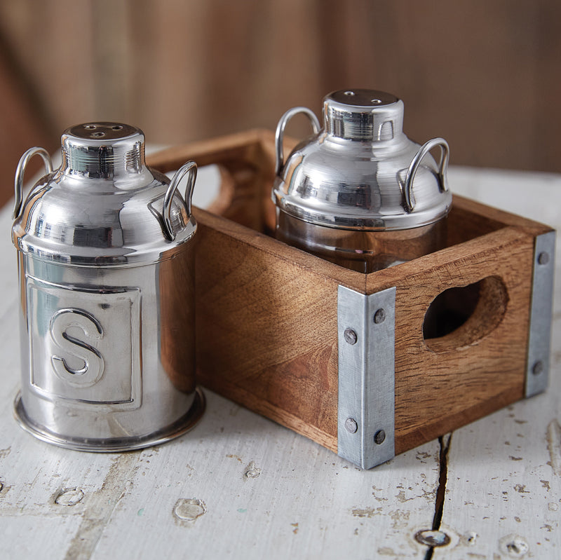 Milk Can Salt and Pepper Holder