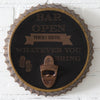 Bar Open Bottle Opener Sign