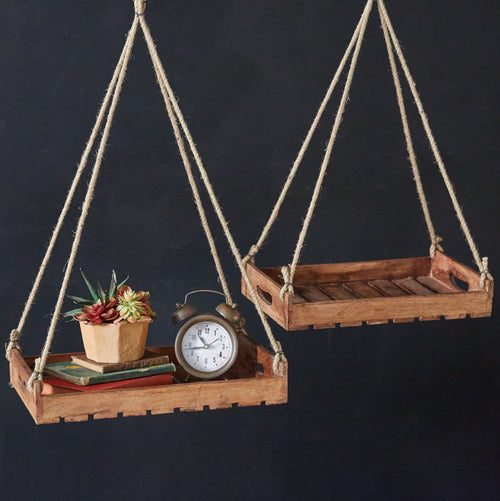 Hanging Wood Shelve Set of 2